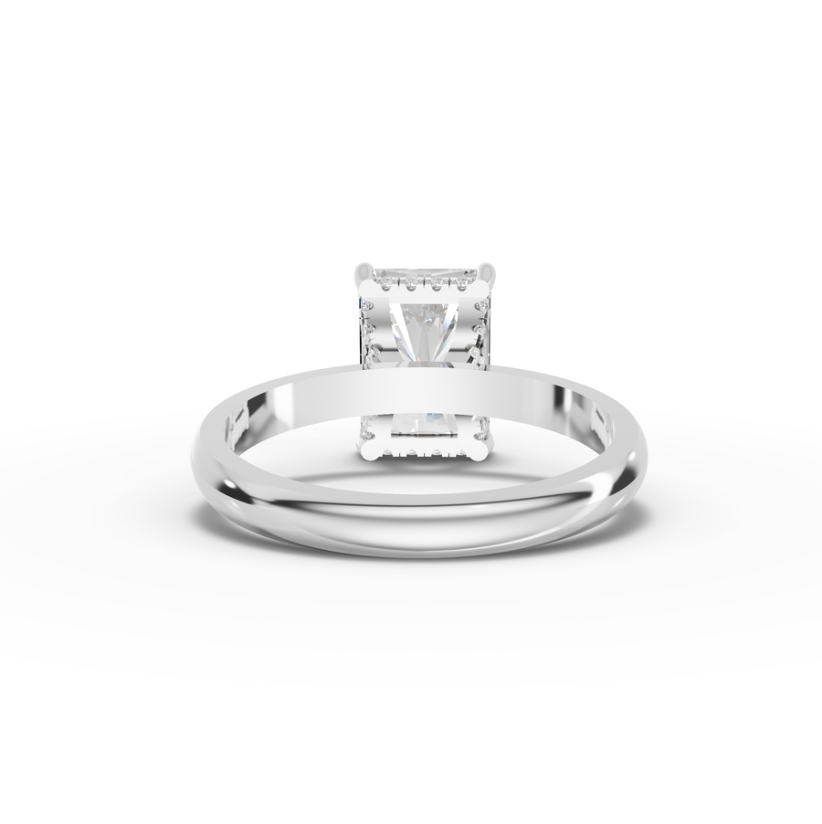 2.61 Ct Radiant Solitaire Lab Diamond Hidden Halo Solitaire Ring 2.5 Ct Center