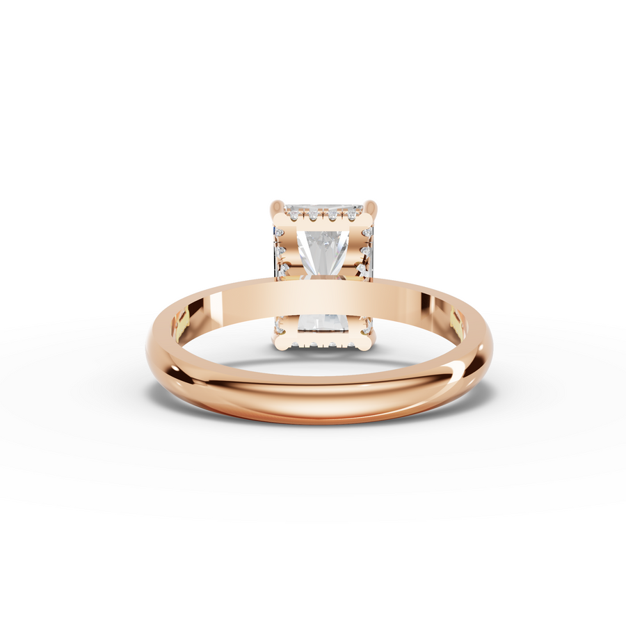 2.61 Ct Radiant Solitaire Lab Diamond Hidden Halo Solitaire Ring 2.5 Ct Center