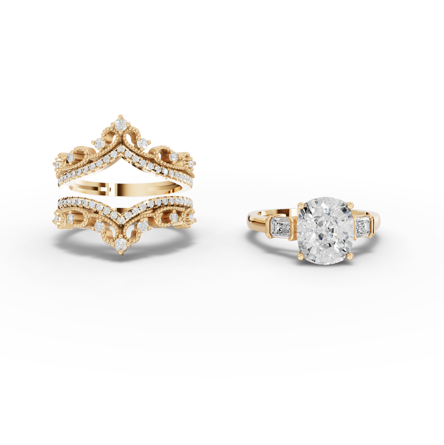 3.89 Ct Cushion Halo With Side Stone Band Set 3.00 Ct Center