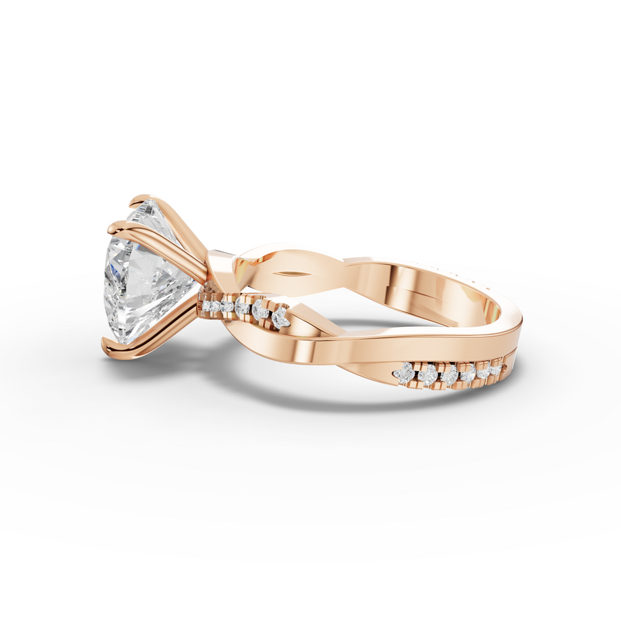 3.20 Ct Heart Solitaire With Side Stone Band 3.00 Ct Center