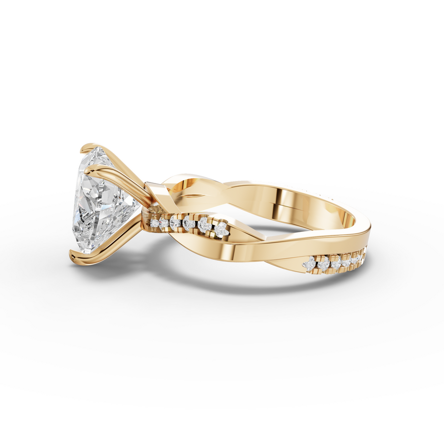 3.20 Ct Heart Solitaire With Side Stone Band 3.00 Ct Center