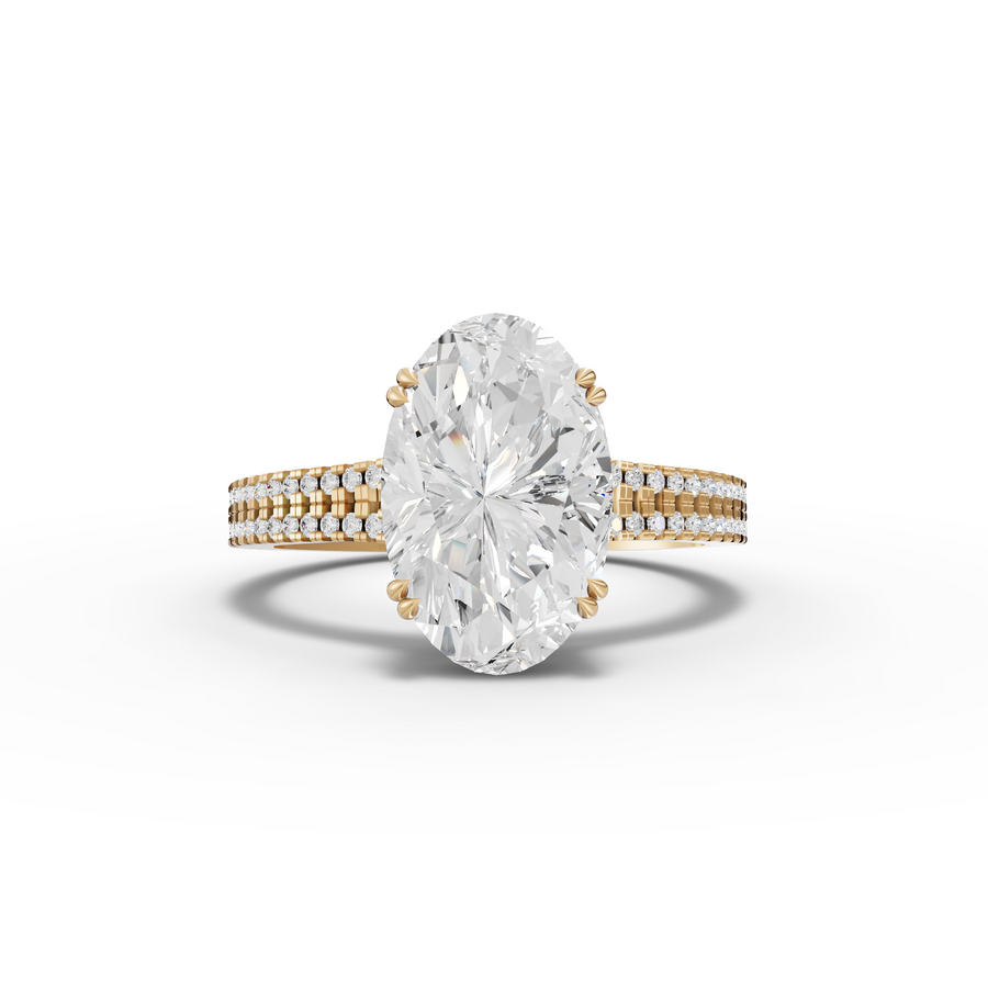 3.21 Ct Oval Solitaire With Pavé Band 3.00 Ct Center