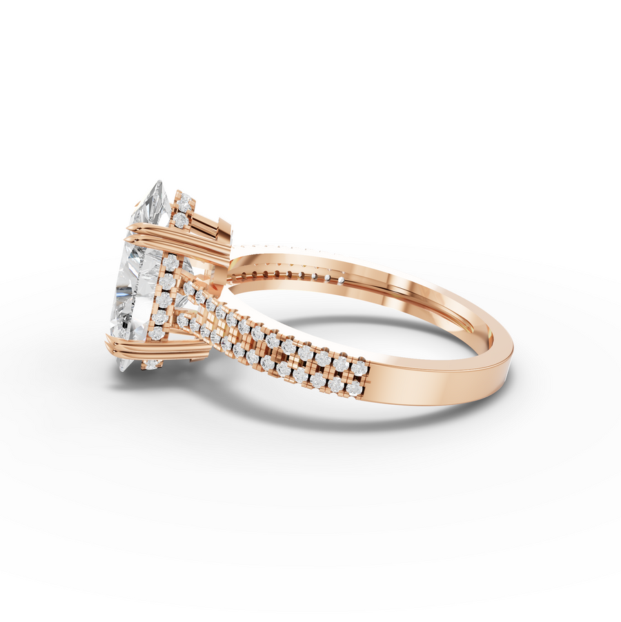 3.21 Ct Oval Solitaire With Pavé Band 3.00 Ct Center