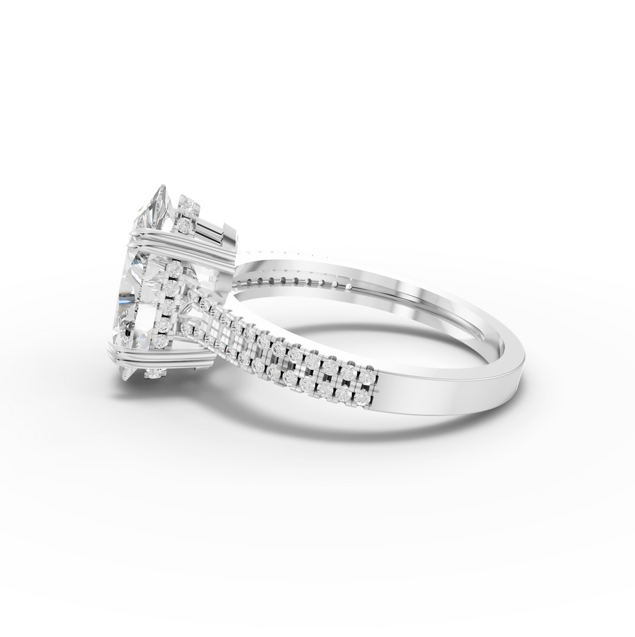 3.21 Ct Oval Solitaire With Pavé Band 3.00 Ct Center