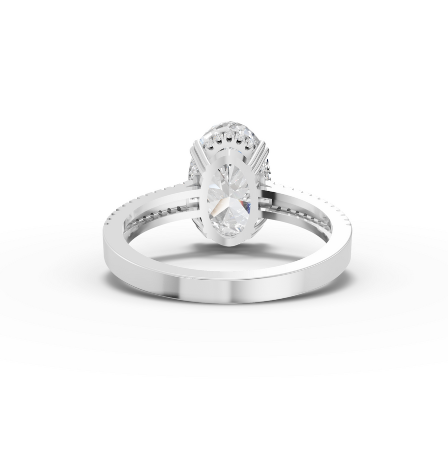 3.21 Ct Oval Solitaire With Pavé Band 3.00 Ct Center