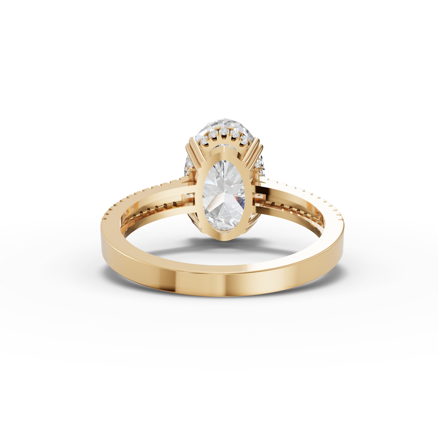 3.21 Ct Oval Solitaire With Pavé Band 3.00 Ct Center