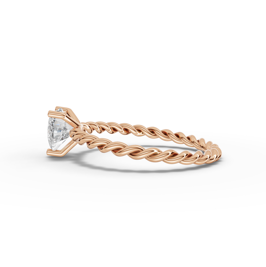 1.00 Ct Heart Solitaire With Twist Ring