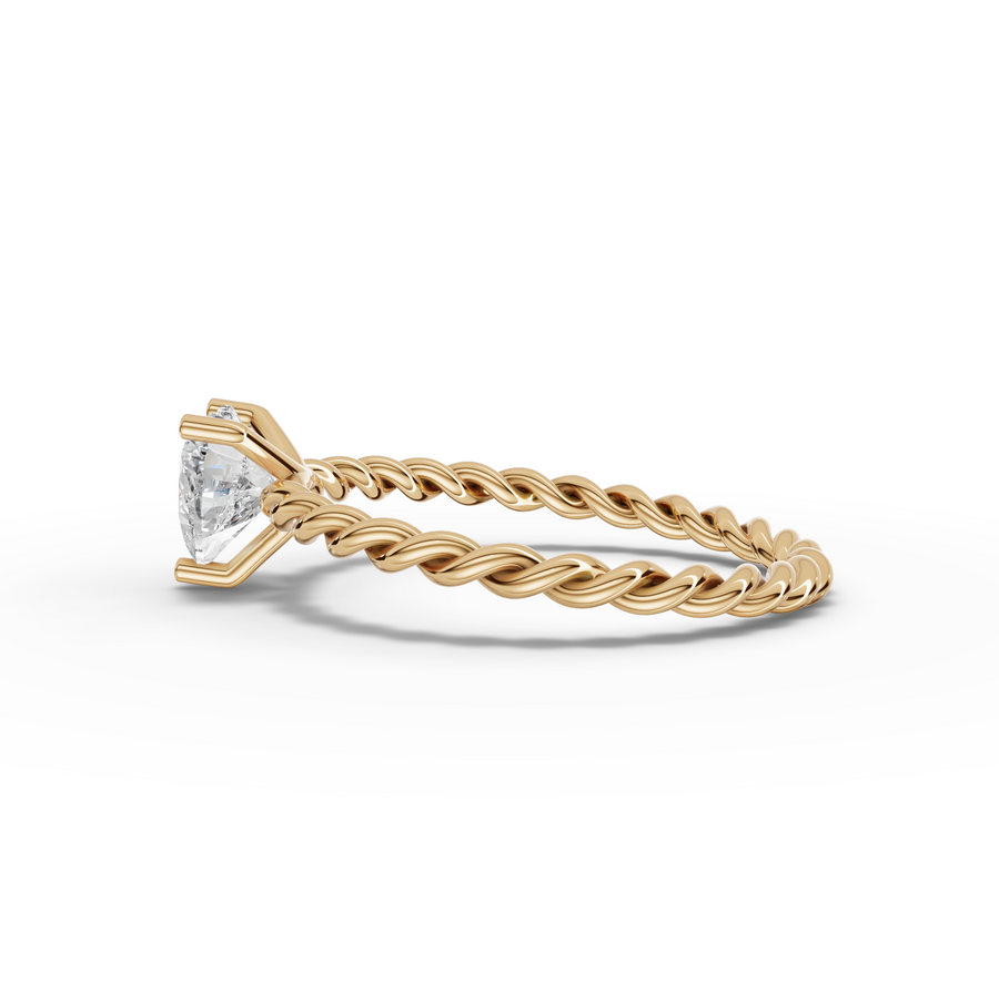 1.00 Ct Heart Solitaire With Twist Ring