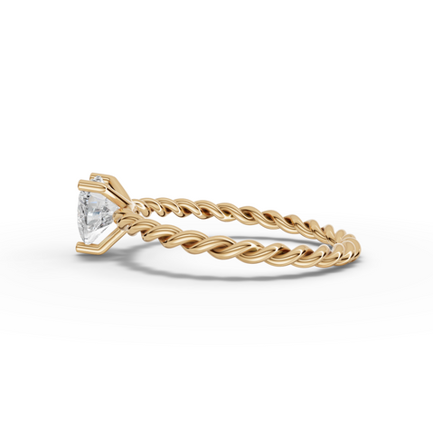1.00 Ct Heart Solitaire With Twist Ring