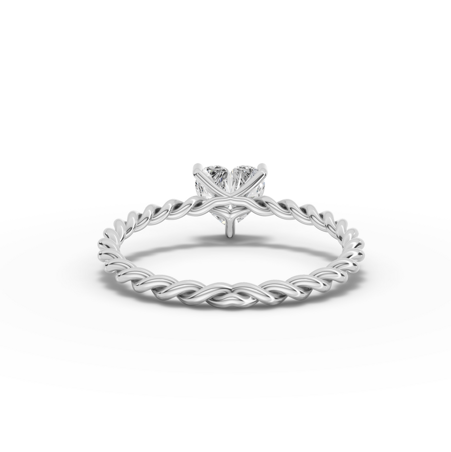 1.00 Ct Heart Solitaire With Twist Ring