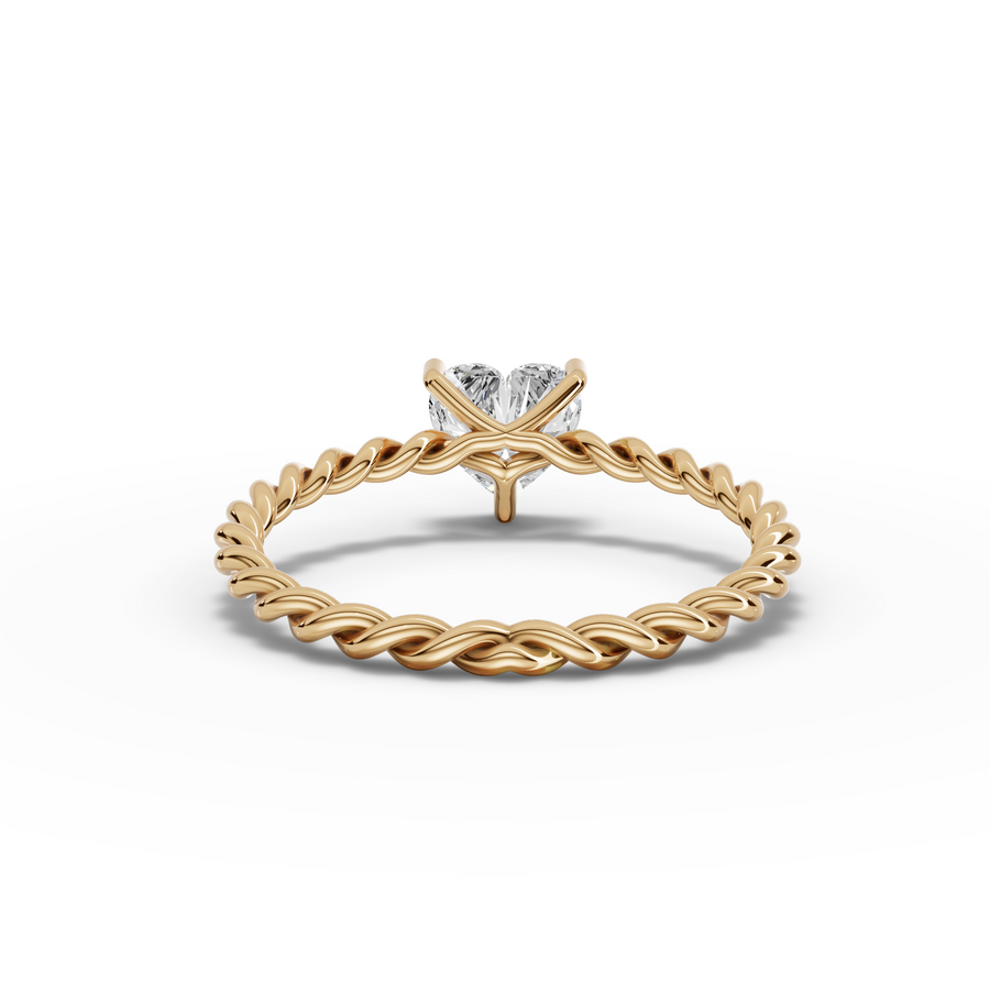 1.00 Ct Heart Solitaire With Twist Ring