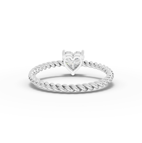 1.00 Ct Heart Solitaire Lab Diamond Twist Ring 1.00 Ct Center Stone