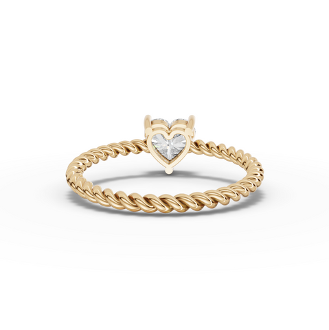 1.00 Ct Heart Solitaire Lab Diamond Twist Ring 1.00 Ct Center Stone