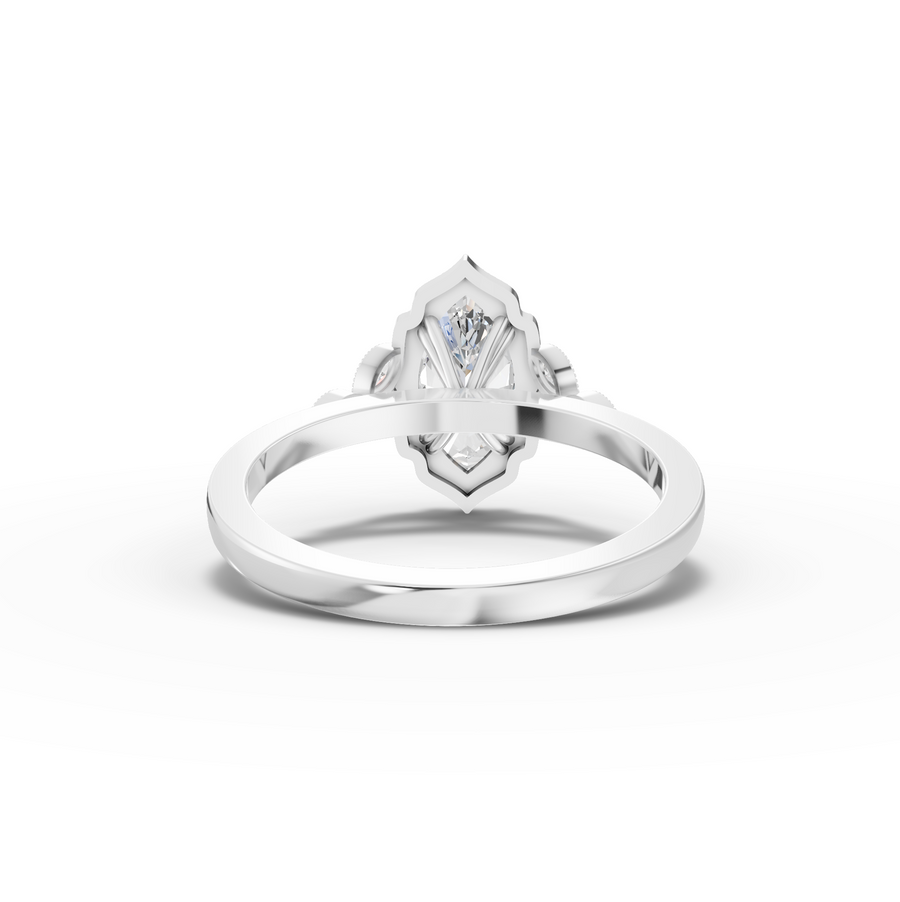 1.13 Ct Marquise Solitaire With Side Stone Ring 1.00 Ct Center
