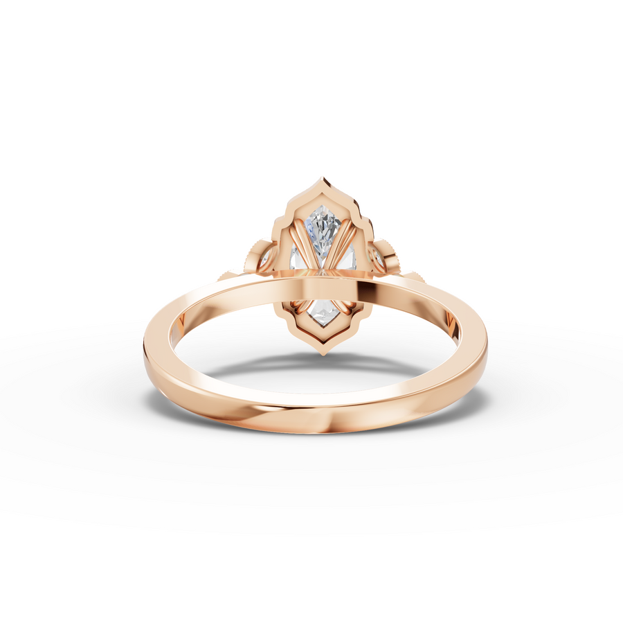 1.13 Ct Marquise Solitaire With Side Stone Ring 1.00 Ct Center