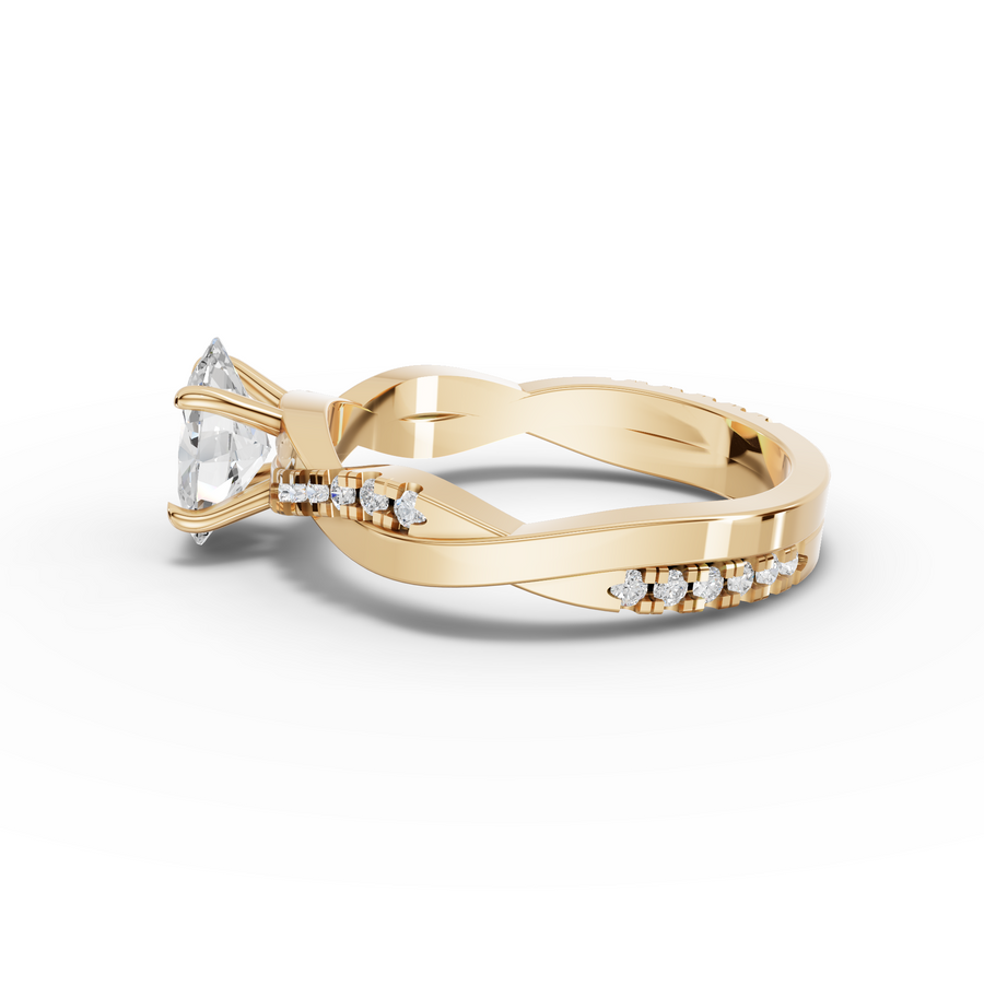 1.20 Ct Oval With Side Pavé Band 1.00 Ct Center