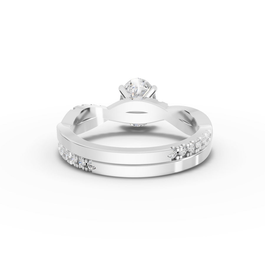 1.20 Ct Oval With Side Pavé Band 1.00 Ct Center