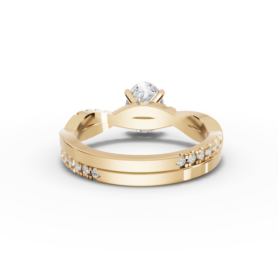 1.20 Ct Oval With Side Pavé Band 1.00 Ct Center