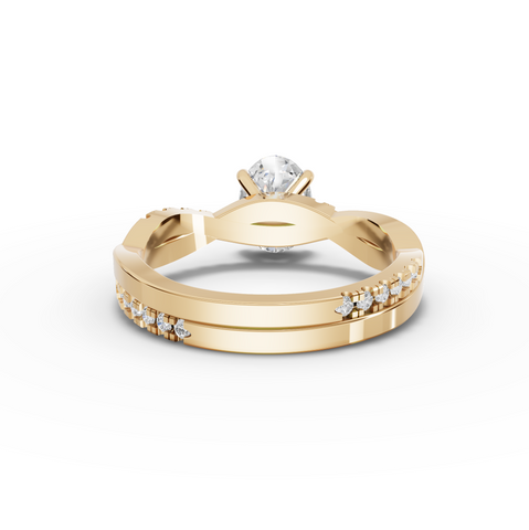 1.20 Ct Oval Lab Diamond Ring with Crossover Pavé Band 1.00 Ct Center