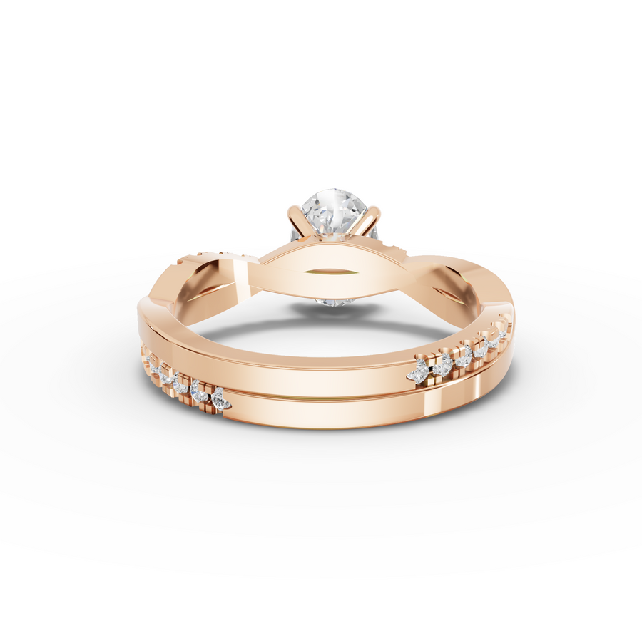 1.20 Ct Oval With Side Pavé Band 1.00 Ct Center