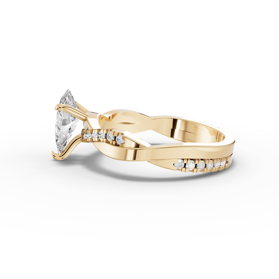 1.20 Ct Pear With Side Pavé Band 1.00 Ct Center