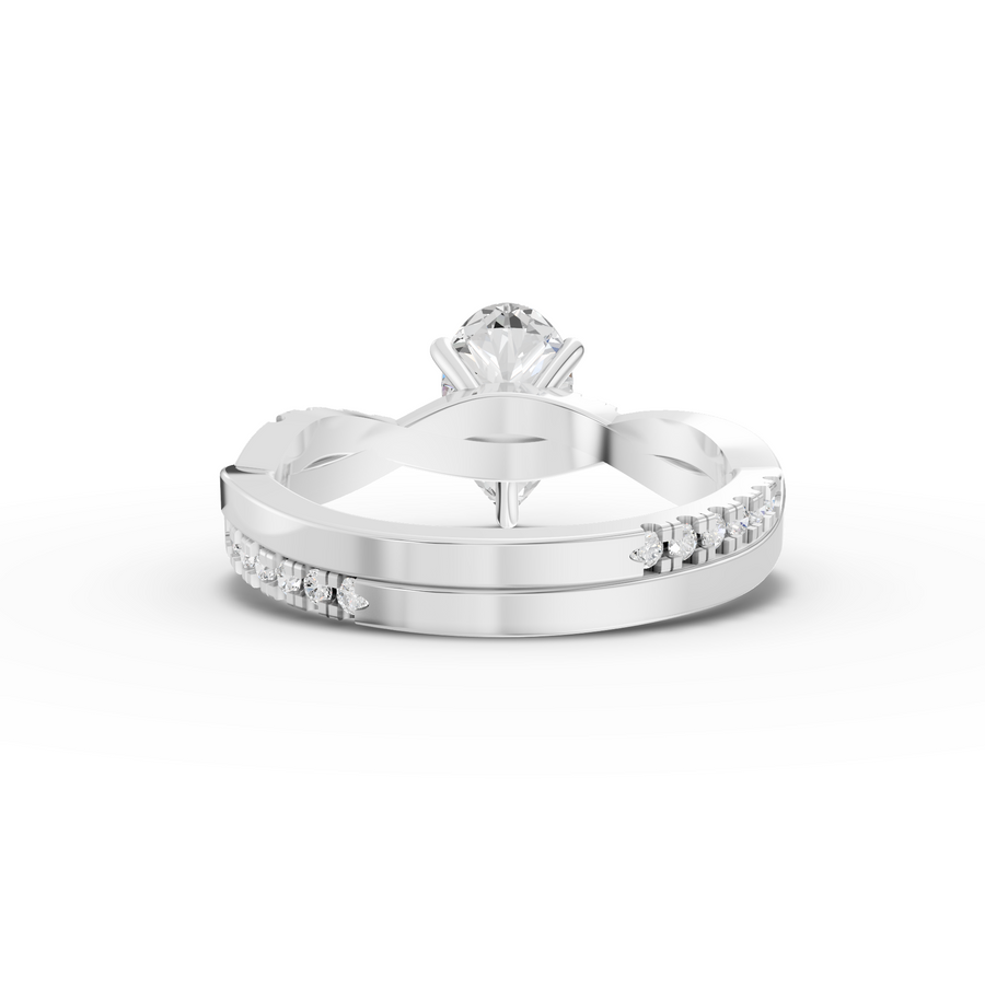1.20 Ct Pear With Side Pavé Band 1.00 Ct Center