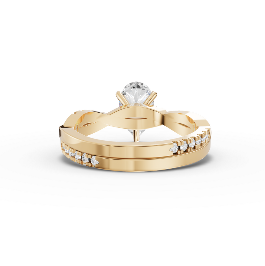 1.20 Ct Pear With Side Pavé Band 1.00 Ct Center