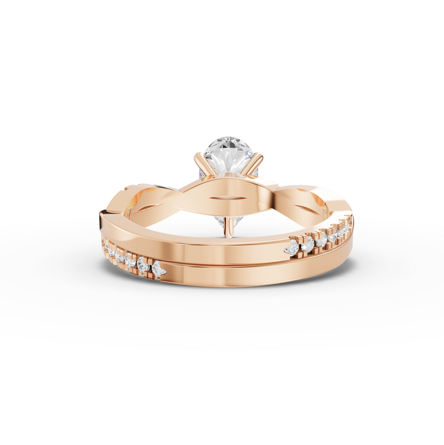 1.20 Ct Pear With Side Pavé Band 1.00 Ct Center