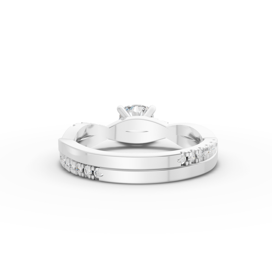 1.20 Ct Cushion With Side Pavé Band 1.00 Ct Center