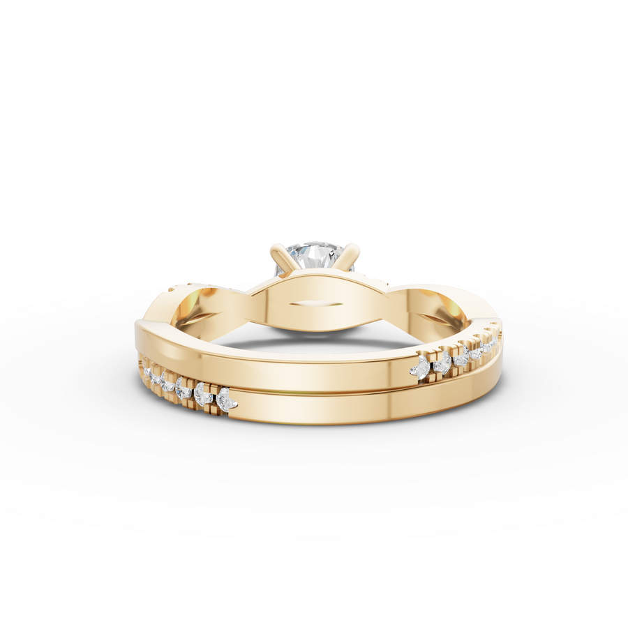 1.20 Ct Cushion With Side Pavé Band 1.00 Ct Center