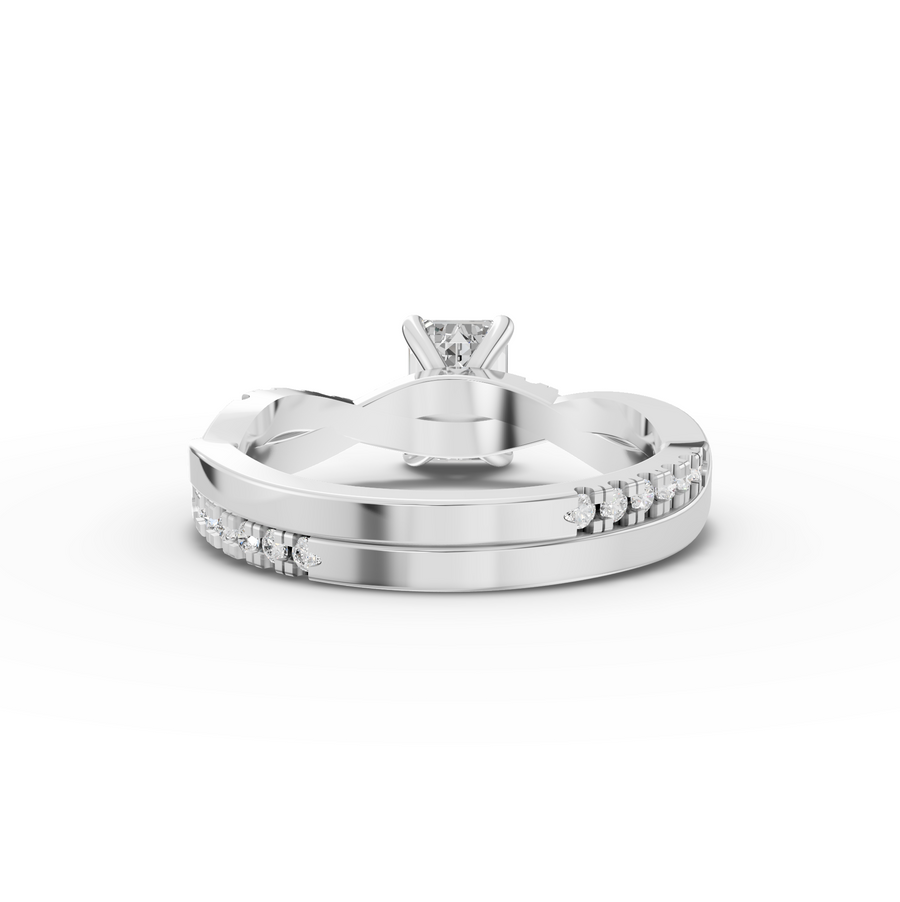 1.20 Ct Emerald With Side Pavé Band 1.00 Ct Center