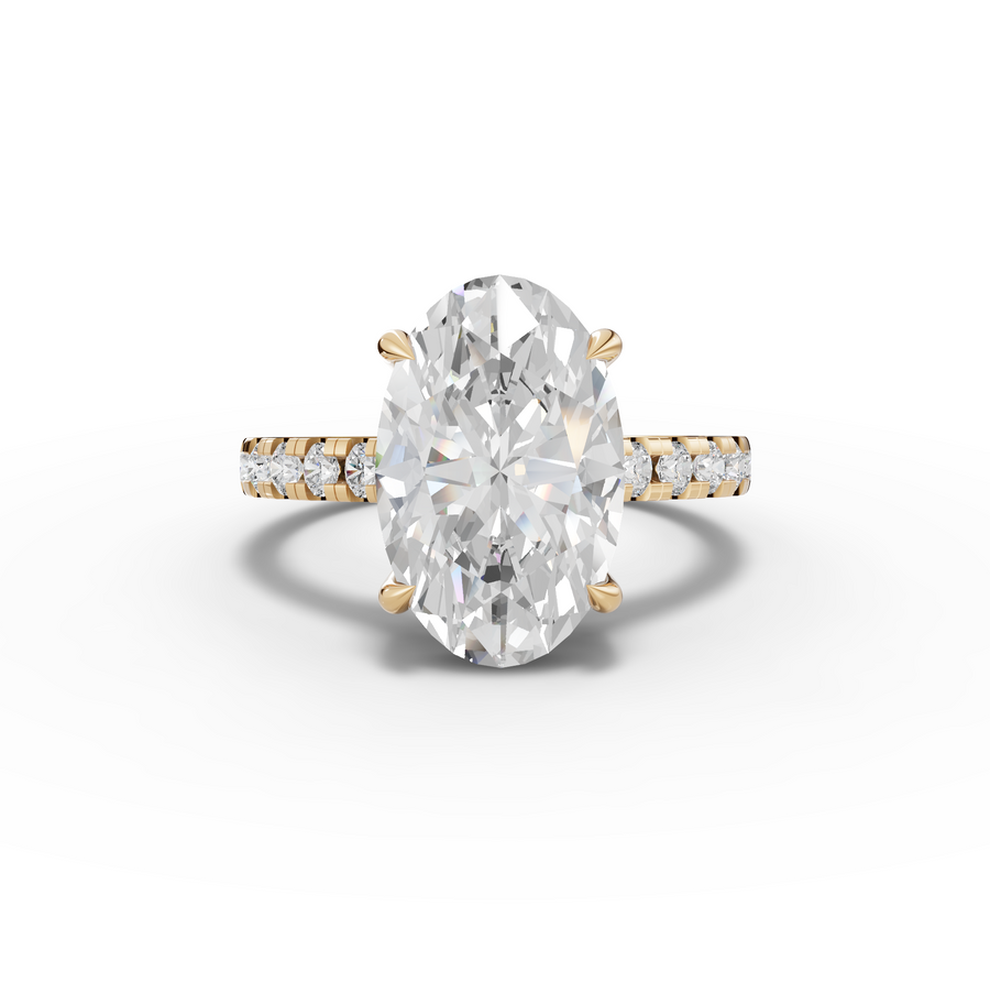 4.30 Ct Oval Solitaire With Side Stone Ring 4.00 Ct Center