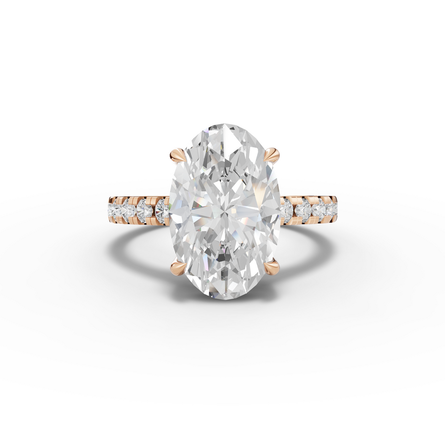 4.30 Ct Oval Solitaire With Side Stone Ring 4.00 Ct Center