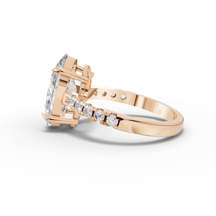 4.30 Ct Oval Solitaire With Side Stone Ring 4.00 Ct Center