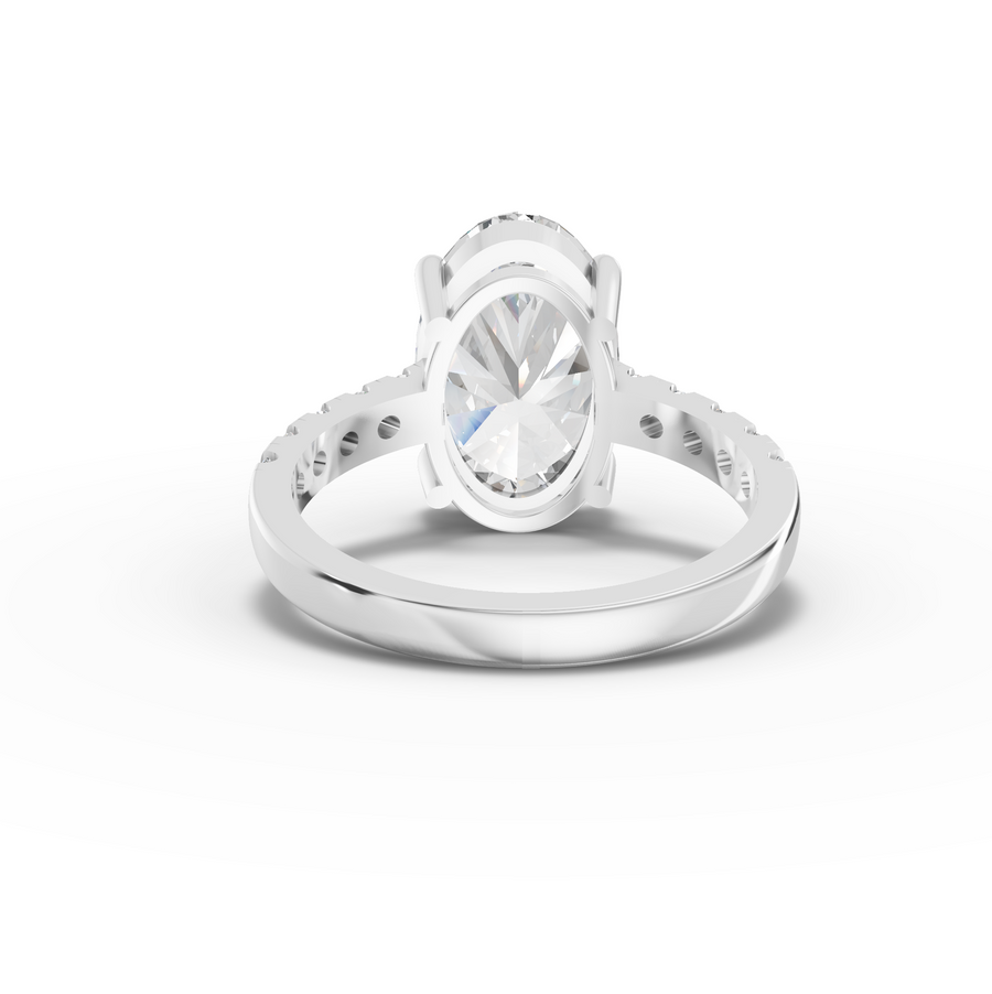4.30 Ct Oval Solitaire With Side Stone Ring 4.00 Ct Center