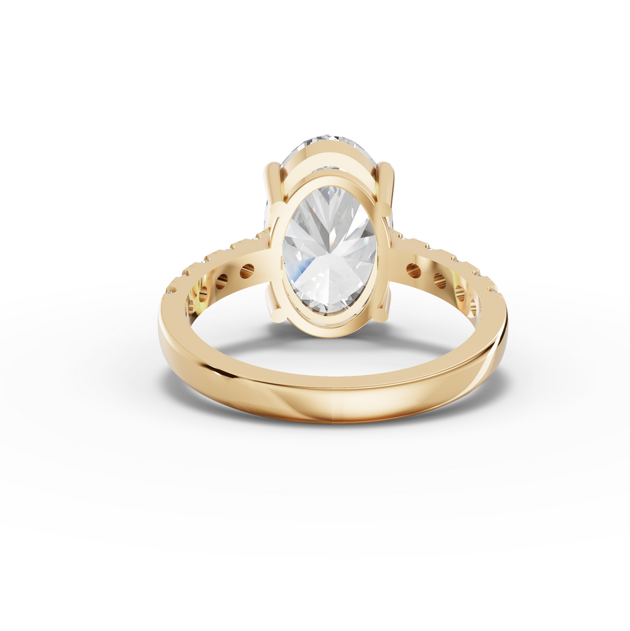 4.30 Ct Oval Solitaire With Side Stone Ring 4.00 Ct Center