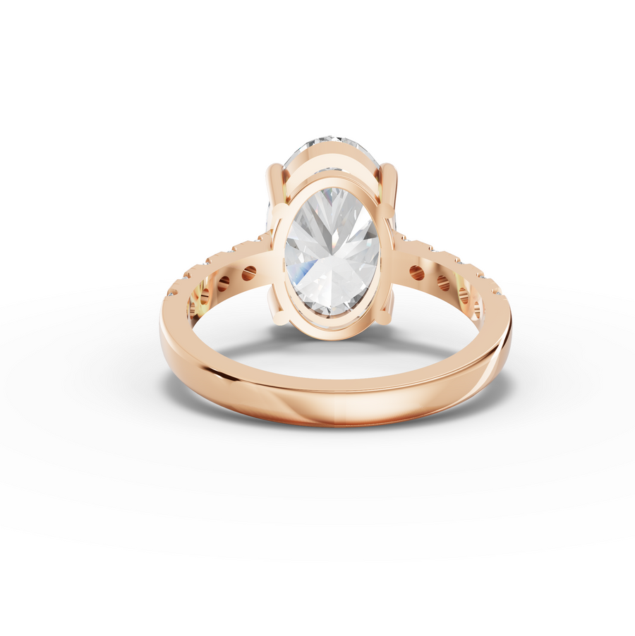 4.30 Ct Oval Solitaire With Side Stone Ring 4.00 Ct Center