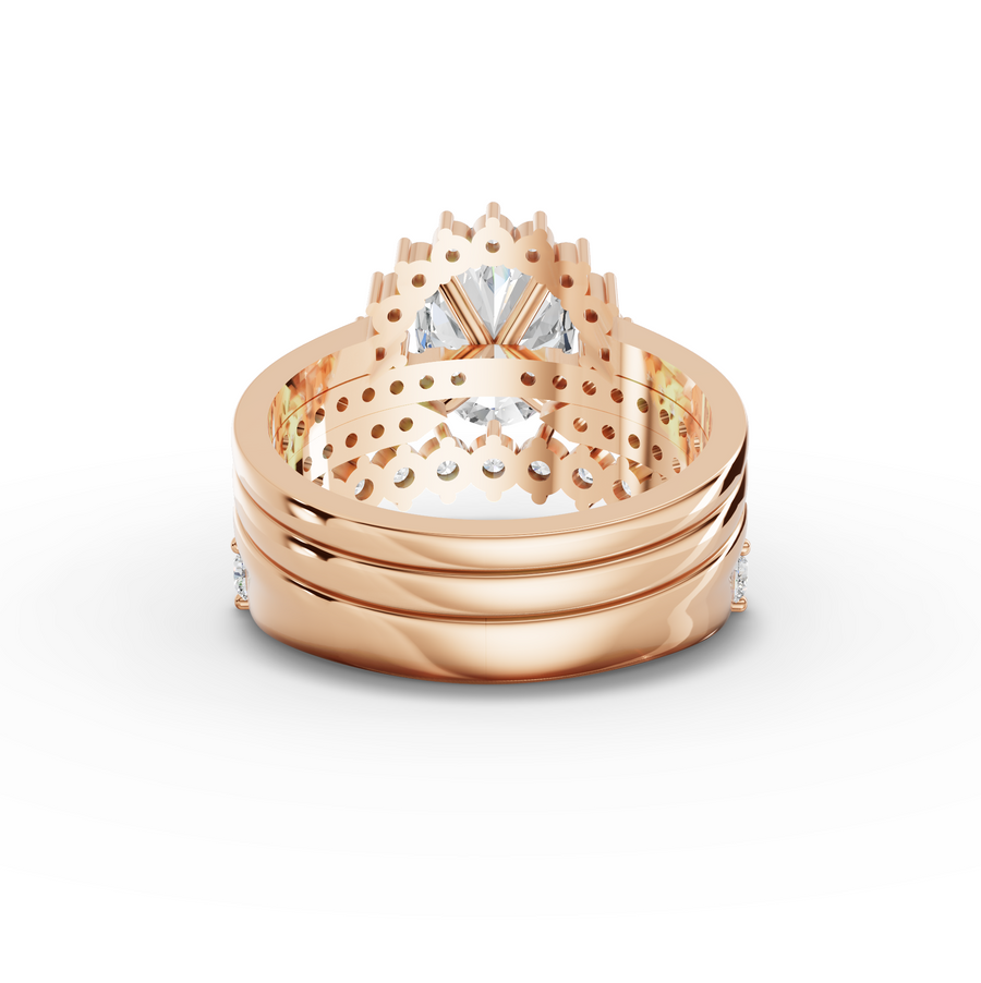 3.17 Ct Oval Halo With Side Stone Band Ring 2.00 Ct Center
