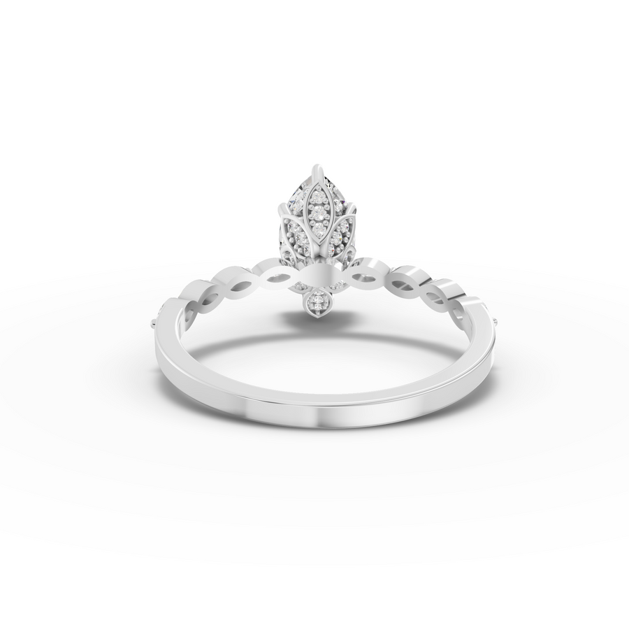1.28 Ct Marquise Hidden Halo With Side Stone Ring 1.00 Ct Center