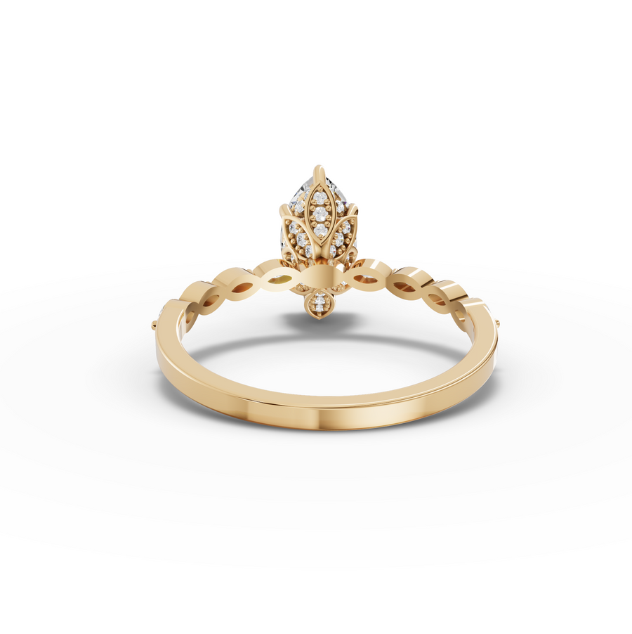 1.28 Ct Marquise Hidden Halo With Side Stone Ring 1.00 Ct Center