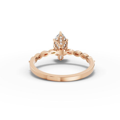 1.28 Ct Marquise Lab Diamond Hidden Halo Accent Ring 1.00 Ct Center