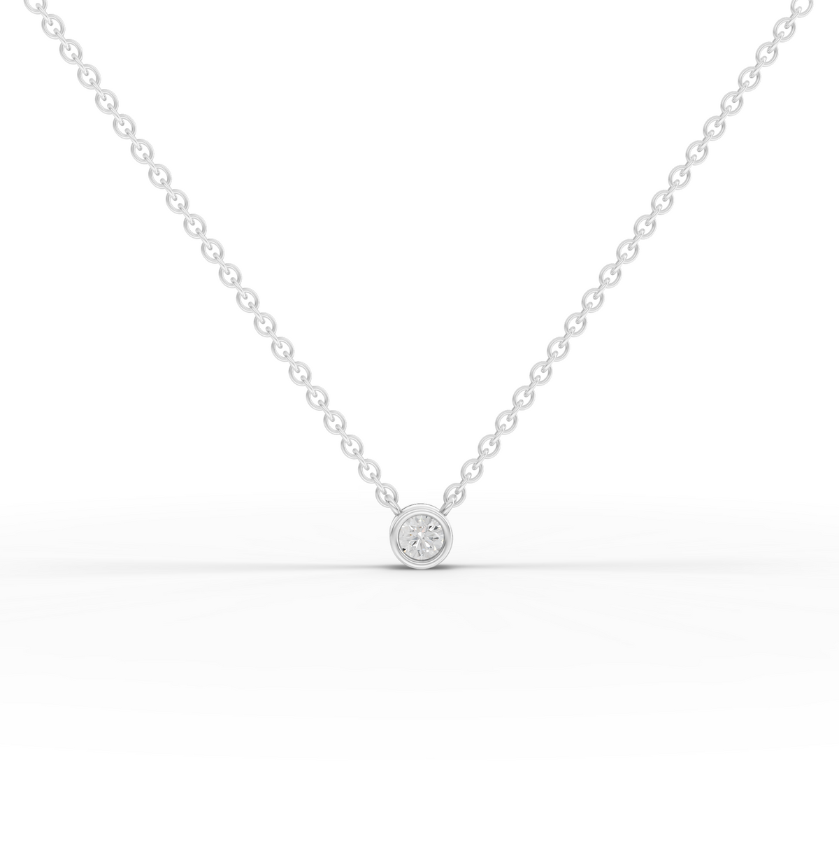 0.50 Ct Minimal Lab Diamond Pendant in Bezel Setting 0.50 Ct Center