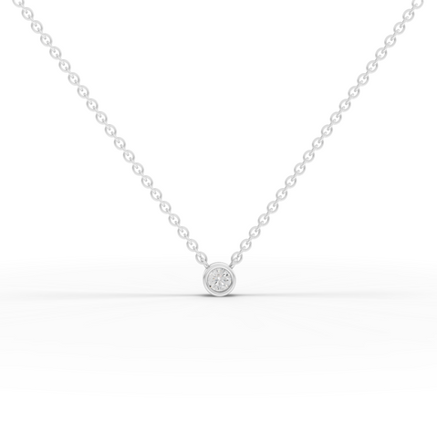0.50 Ct Minimal Lab Diamond Pendant in Bezel Setting 0.50 Ct Center