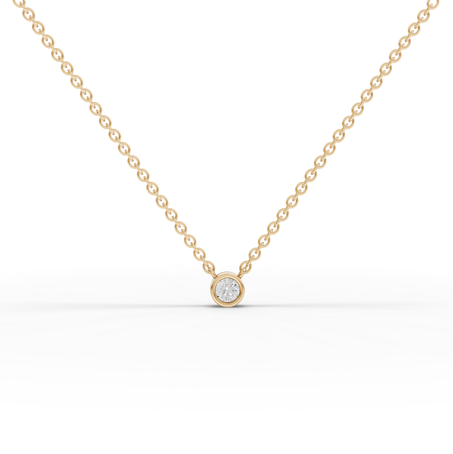 0.50 Ct Solitaire Bezel Diamond Pendant