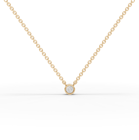 0.50 Ct Minimal Lab Diamond Pendant in Bezel Setting 0.50 Ct Center