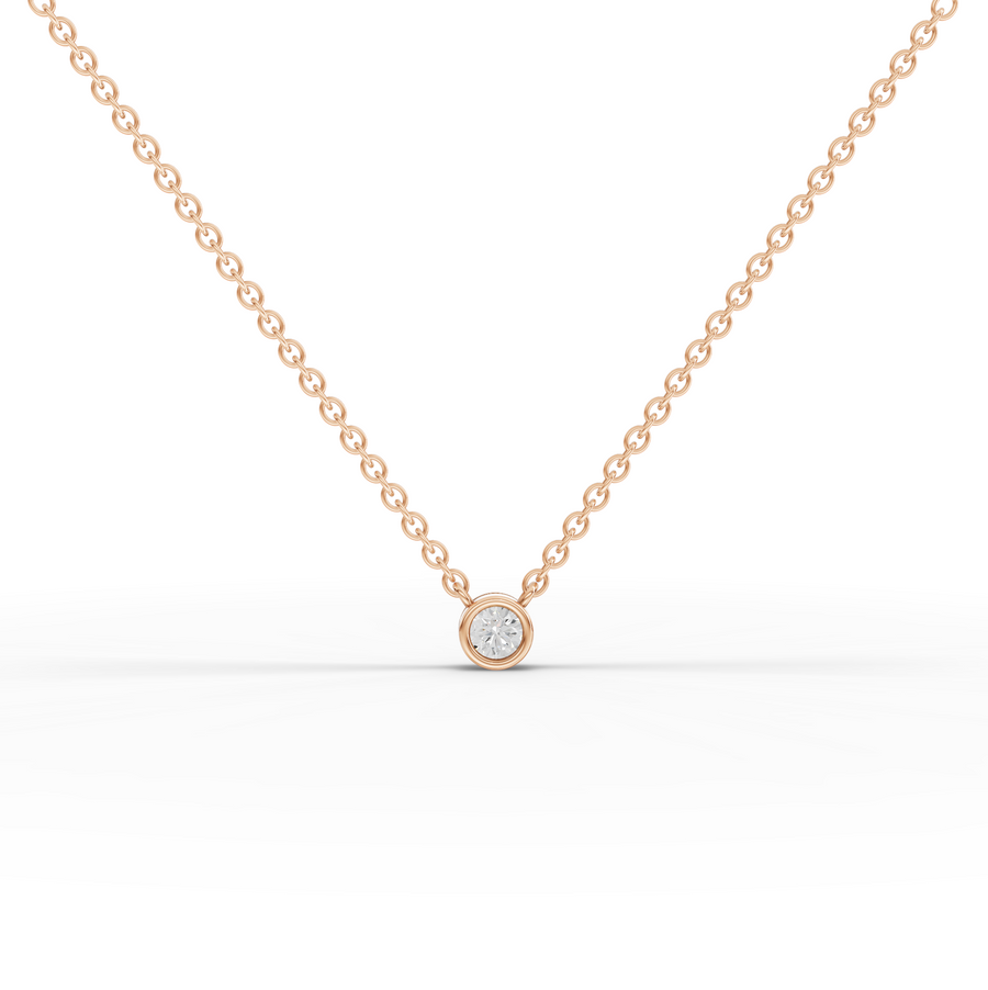 0.50 Ct Solitaire Bezel Diamond Pendant