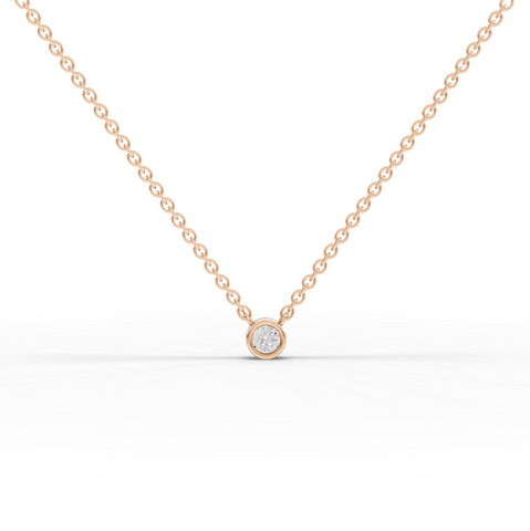 0.50 Ct Minimal Lab Diamond Pendant in Bezel Setting 0.50 Ct Center