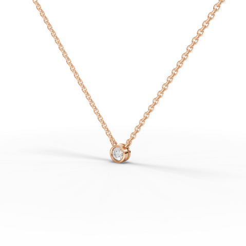0.50 Ct Minimal Lab Diamond Pendant in Bezel Setting 0.50 Ct Center