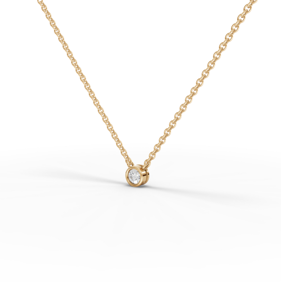 0.50 Ct Solitaire Bezel Diamond Pendant