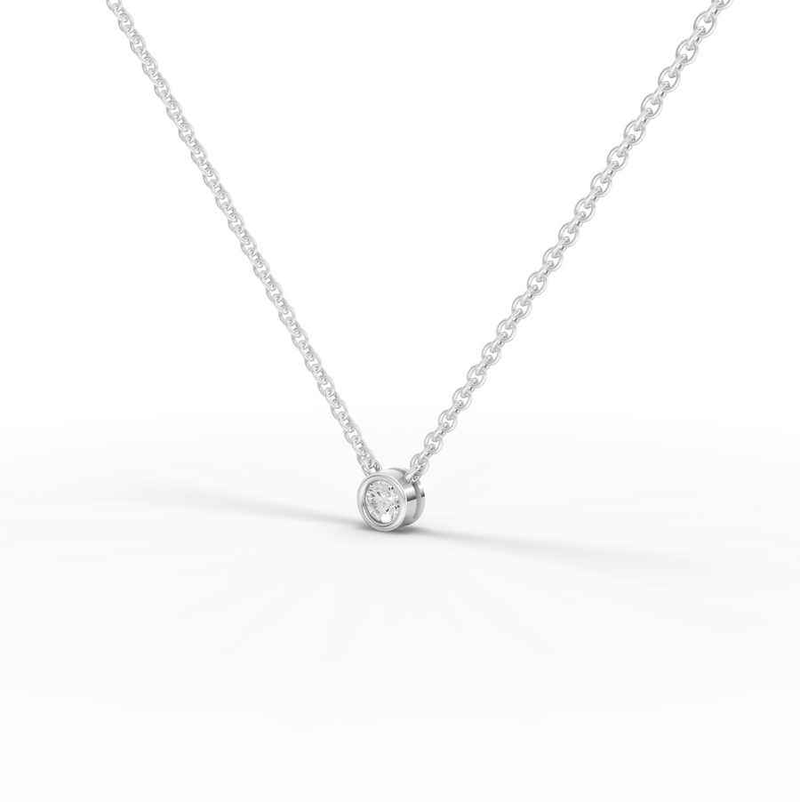 0.50 Ct Solitaire Bezel Diamond Pendant